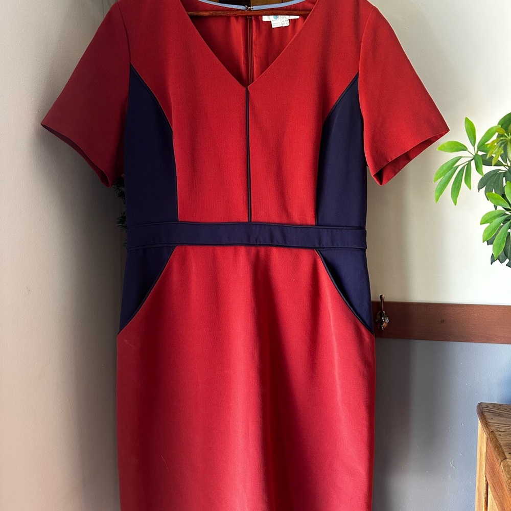 Elegant Orange and Blue Dress